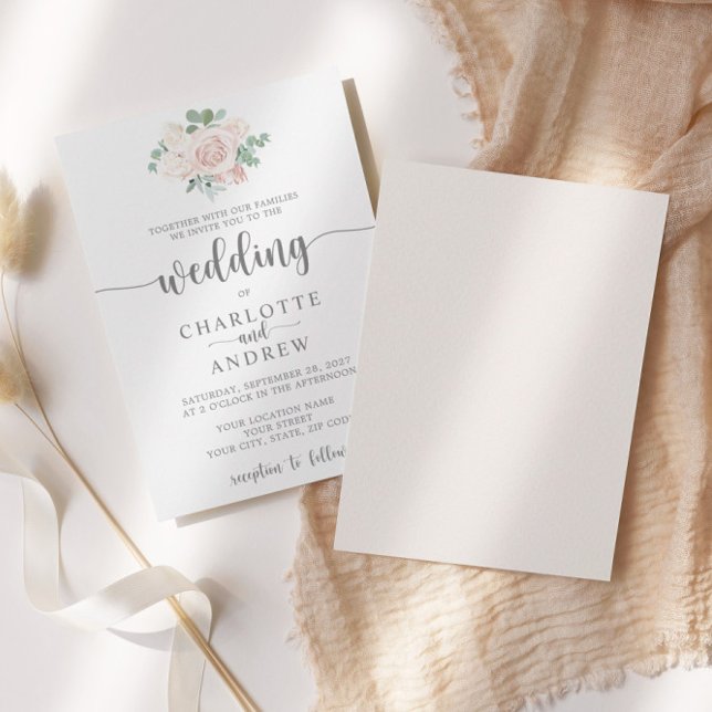 Faire-part de mariage d'Eucalyptus rose pâle (Créateur téléchargé)