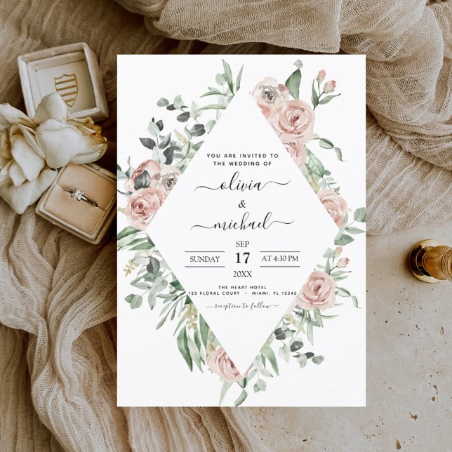 Faire-part de mariage d'eucalyptus vert de l'échel (Créateur téléchargé)