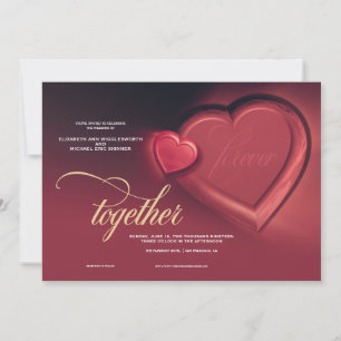 Faire-part de mariage Deux coeurs ensemble, pour t