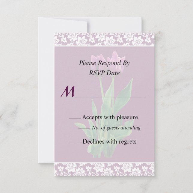 Faire-part de mariage Deux Tulipes Violettes (Devant)