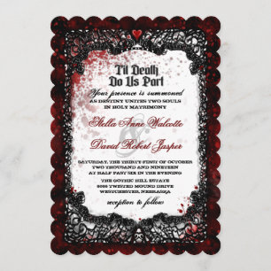 Faire-part de mariage d'Halloween sanglante