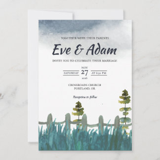 Faire-Part de Mariage d'Hiver à l'Aquarelle de Clô