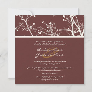 Faire-part de mariage d'hiver Brown et blanc