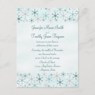 faire-part de mariage d'hiver de flocons de neige