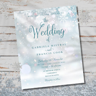 Faire-part de mariage d'hiver élégant et économiqu