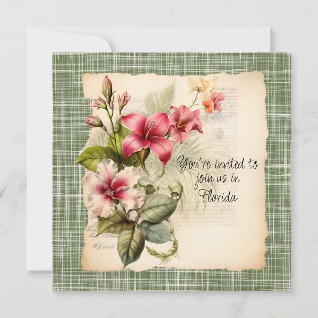 Faire-part de mariage d'hiver en Floride (Devant)