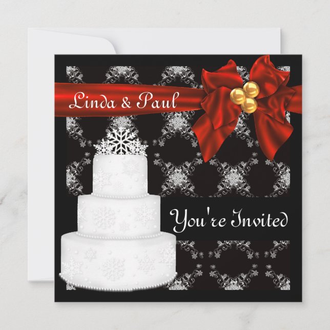 Faire-part de mariage d'HIVER populaire avec floco (Devant)