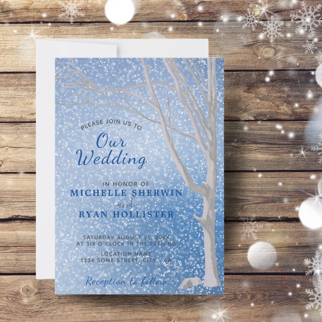 Faire-part de mariage d'hiver Rustique Merveilleux (Créateur téléchargé)