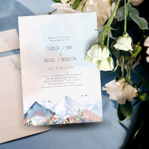 Faire-part de mariage d'hivernage de la montagne L