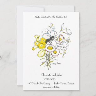 Faire-part de mariage d'illustration Vintage