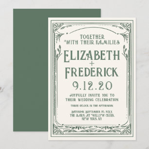 Faire-part de mariage d'impression vintage