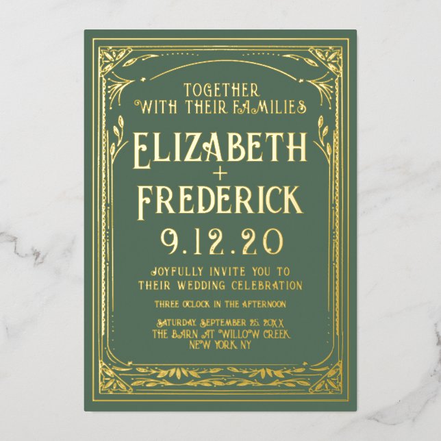 Faire-part de mariage d'impression vintage (Recto)