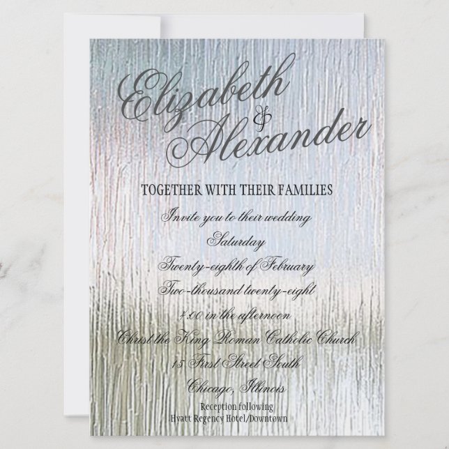 Faire-part de mariage d'indulgence argent (Devant)