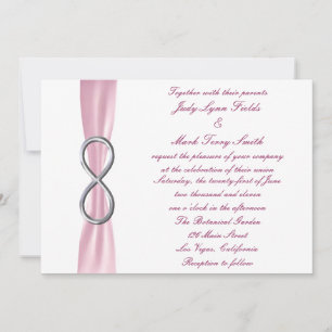 Faire-part de mariage d'infini argent rose