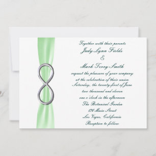 Faire-part de mariage d'infini argent vert