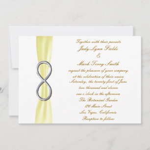 Faire-part de mariage d'infini d'argent jaune