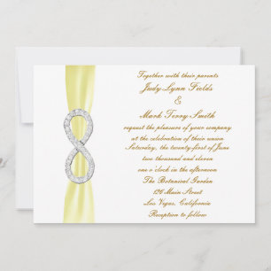 Faire-part de mariage d'infinité de diamant jaune