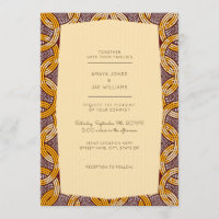 Faire-part de mariage d'or Ankara Kitenge