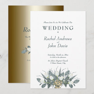 Faire-part de mariage d'or des Tulipes blanches