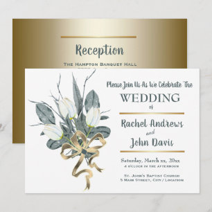 Faire-part de mariage d'or des Tulipes blanches