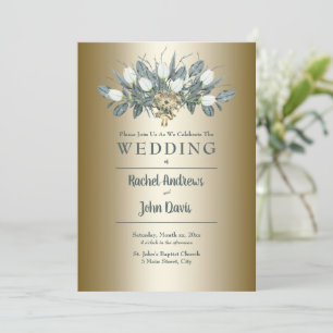 Faire-part de mariage d'or des Tulipes blanches
