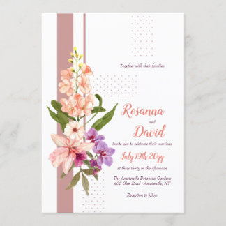 Faire-part de mariage d'orchidées