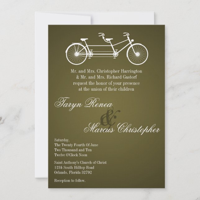 faire-part de mariage double Brown 5x7 (Devant)