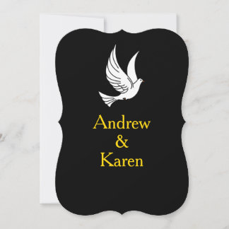 Faire-part de mariage Dove Black & Gold
