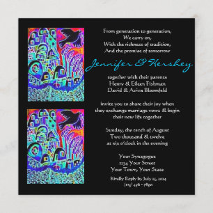 Faire-part de mariage - Dove of Peace Ebony (carré