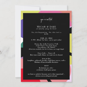 Faire-part de mariage drôle coloré inhabituel