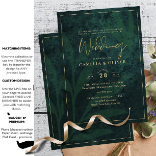 Faire-part de mariage du budget Emerald Green Gold