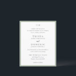 Faire-part de mariage du budget vert de Trisha Sag<br><div class="desc">Invitations de mariage modernes avec un design propre avec des polices serif et script.</div>