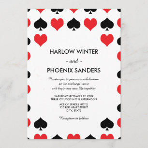 Faire-part de mariage du casino Hearts Spades