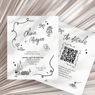 FAIRE-PART DE MARIAGE du code QR du doodle de grib