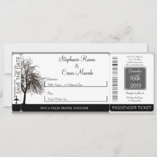 Faire-part de mariage du col de l'Arbre gris d'hiv