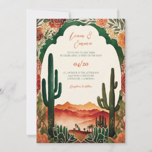 Faire-part de mariage du désert de Cactus du Mexiq