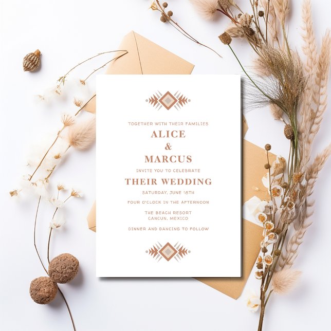 Faire-part de mariage du désert du sud-ouest (Southwestern Summer Desert Wedding Invitation)