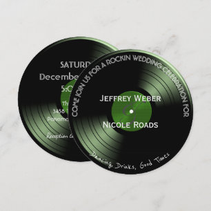 Faire-part de mariage du disque de vinyle de Retro