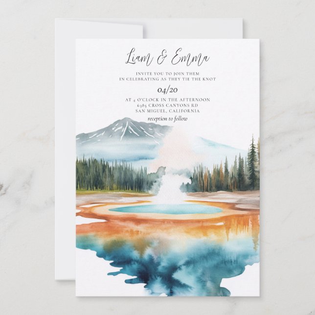 Faire-part de mariage du PARC NATIONAL DE YELLOWST (Devant)