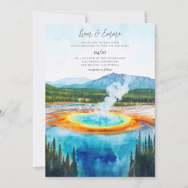 Faire-part de mariage du PARC NATIONAL DE YELLOWST (Devant)
