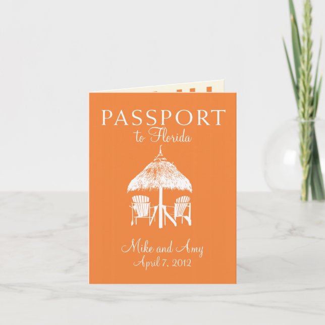 Faire-part de mariage du passeport de Floride (Devant)