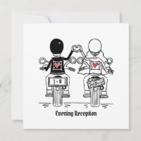 Faire-part de mariage du soir de moto sur mesure