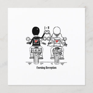 Faire-part de mariage du soir moto-moto