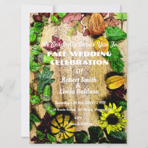 Faire-part de mariage du thème automne