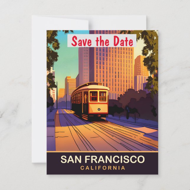 Faire-part de mariage du tramway de San Francisco (Devant)