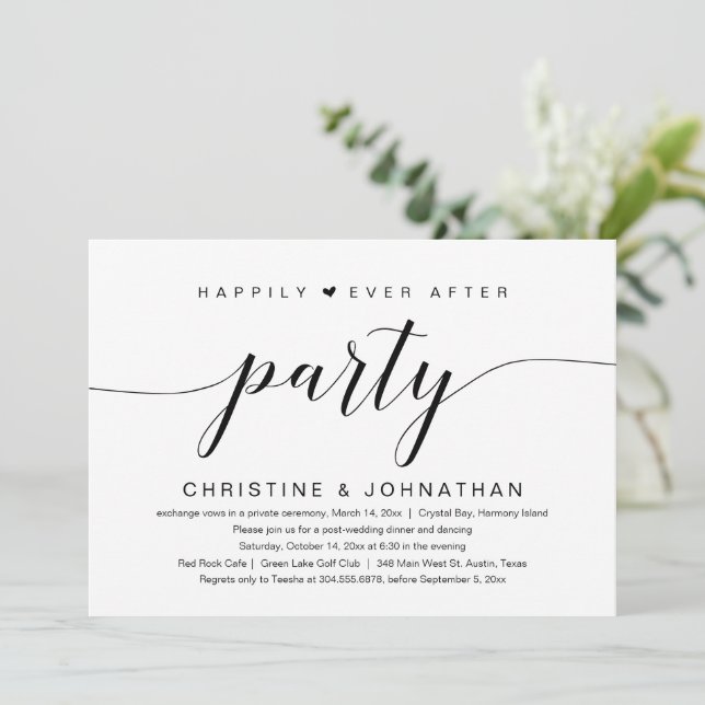 Faire-Part de Mariage Échapée Romantique Pour une  (Debout devant)