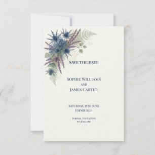 Faire-part de mariage écossais Blue Thistle