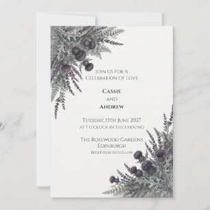 Faire-part de mariage écossais Purple Thistle