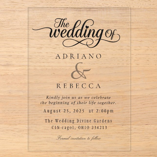 Faire-Part de Mariage Écriture Moderne (Recto)