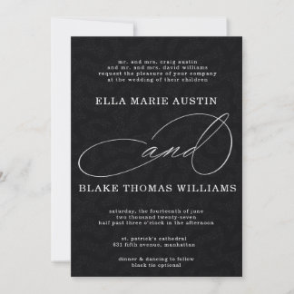 Faire-part de mariage écriture romantique moderne